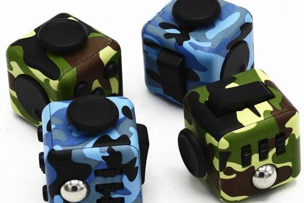 Fidget cube military albastru-verde